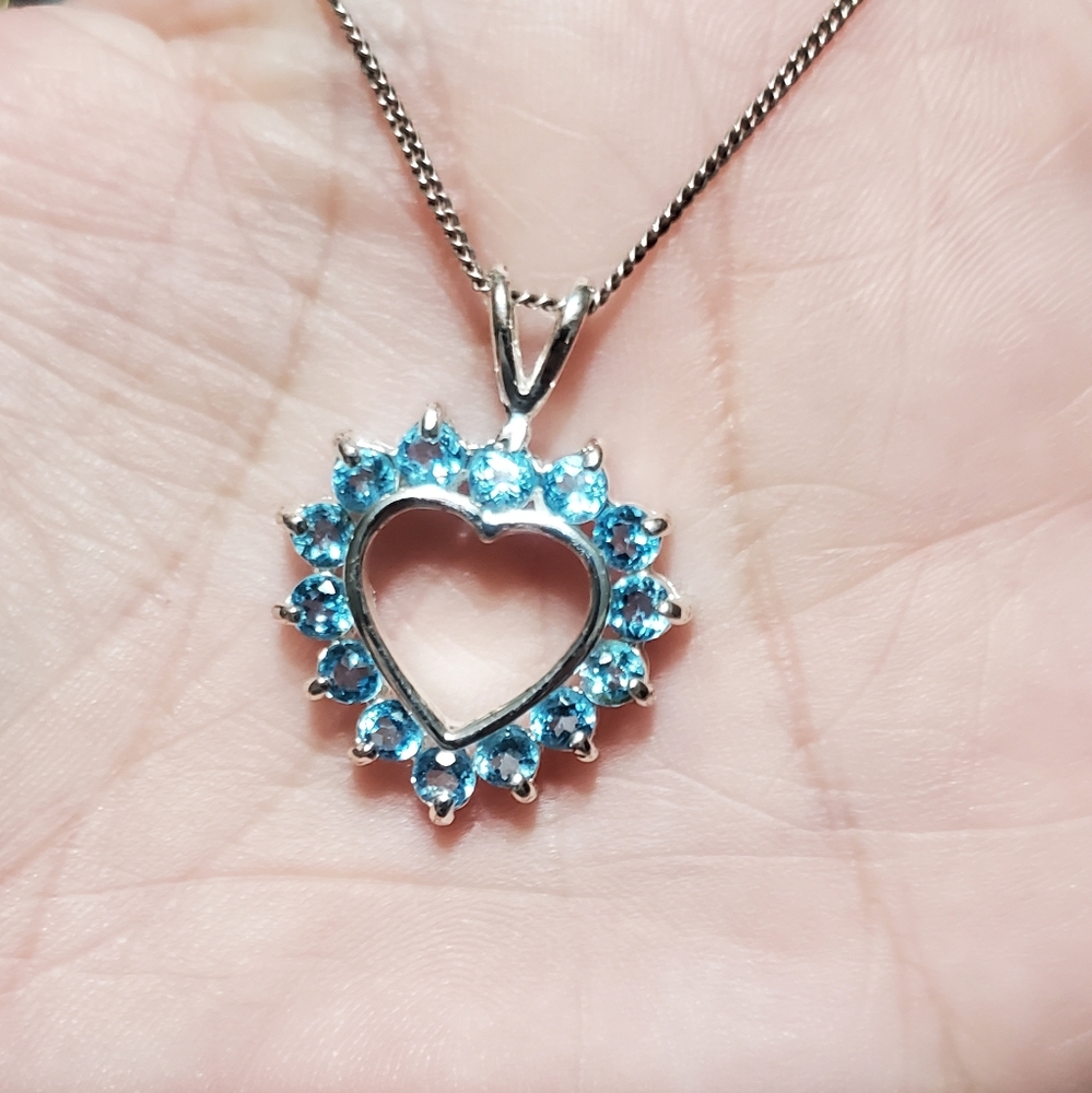 925 topaz heart necklace